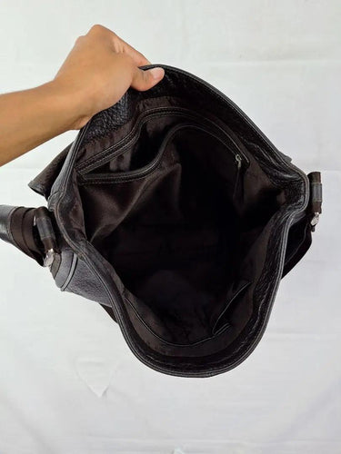 Oroton Chocolate Textured Crossbody Laptop Bag Size None by SwapUp-Online Second Hand Store-Online Thrift Store