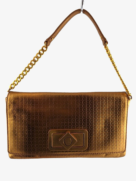 Oroton Monaco Embossed Bronze Clutch by SwapUp-Online Second Hand Store-Online Thrift Store