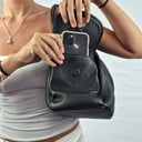 Oroton Soft Leather Medium Drawstring Style Bag Size None by SwapUp-Online Second Hand Store-Online Thrift Store