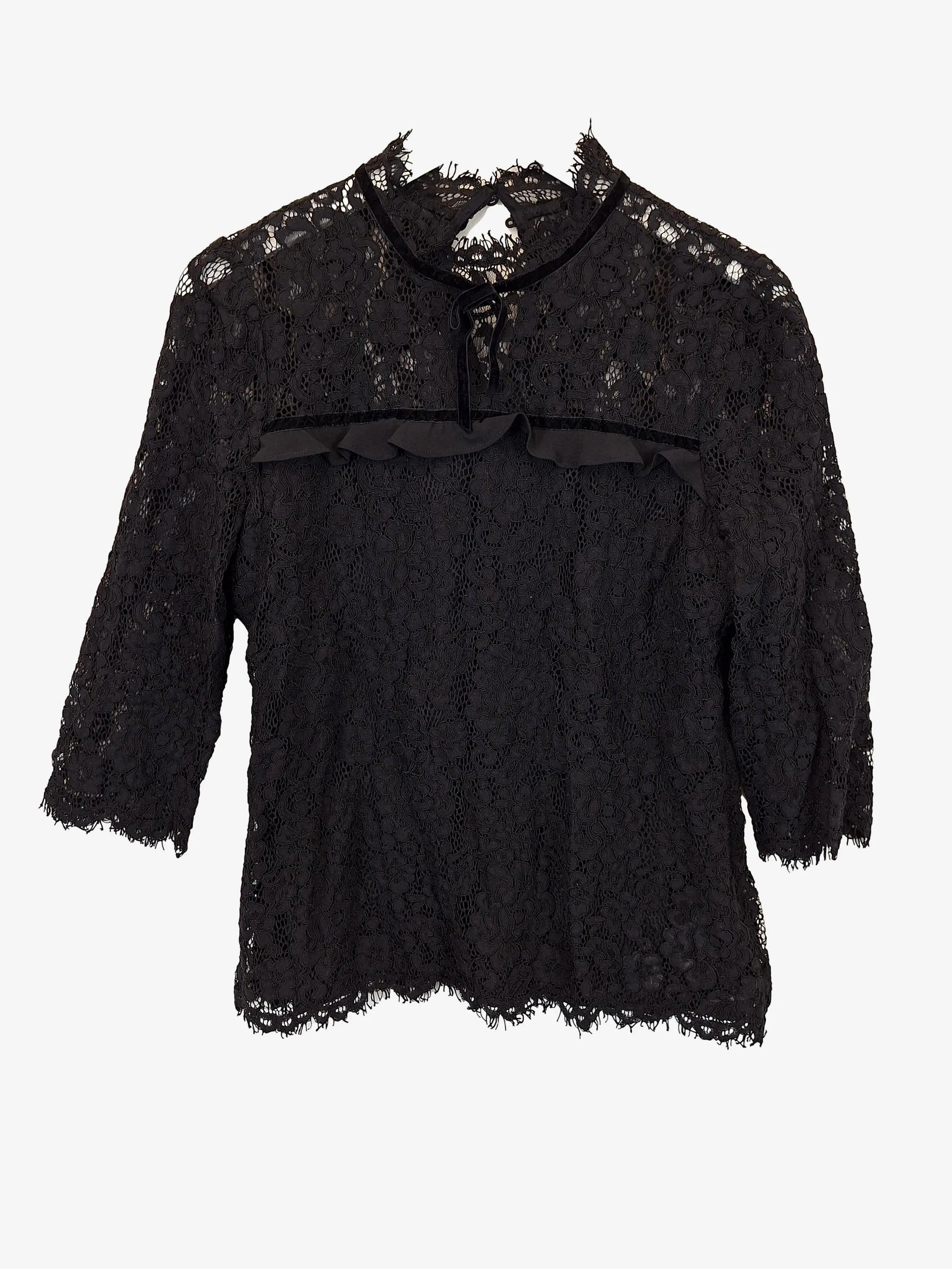 Review Stylish High Neck Lace Top Size 14 by SwapUp-Online Second Hand Store-Online Thrift Store