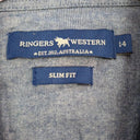 Ringers Western Slim Fit Mid Blue Western Shirt Size 14 by SwapUp-Online Second Hand Store-Online Thrift Store