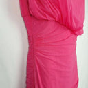 Ruched Hot Pink Micro Mesh Mini Dress Dress Size 8 by SwapUp-Online Second Hand Store-Online Thrift Store