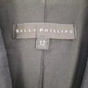 Sally Phillips Charcoal Contrast Stitch Single Breasted Blazer Size 12 by SwapUp-Online Second Hand Store-Online Thrift Store