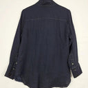 Sally Phillips Navy Effortless Linen Blend Blouse Size 10 by SwapUp-Online Second Hand Store-Online Thrift Store