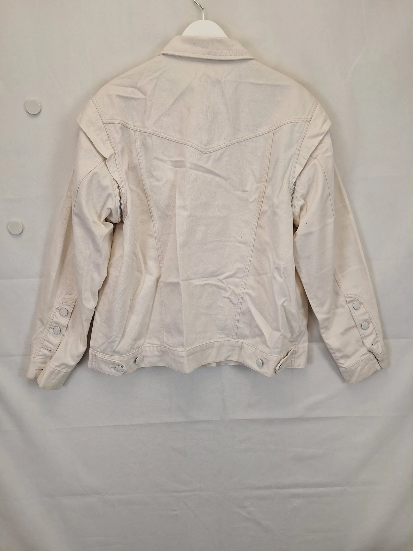 Sass & Bide Chalk Oversized Denim With Removable Sleeves Jacket Size 14 by SwapUp-Online Second Hand Store-Online Thrift Store