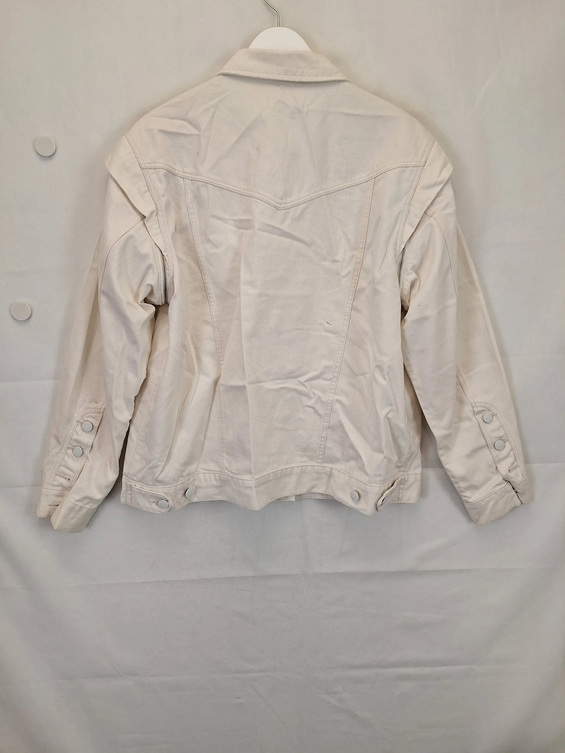 Sass & Bide Chalk Oversized Denim With Removable Sleeves Jacket Size 14 by SwapUp-Online Second Hand Store-Online Thrift Store