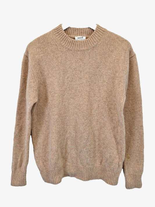 Seed Latte Crew Neck Knitted Jersey Size XS by SwapUp-Online Second Hand Store-Online Thrift Store