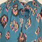 Sussan Jade Patterned Shirred Cuff Blouse Size 12 by SwapUp-Online Second Hand Store-Online Thrift Store
