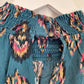 Sussan Jade Patterned Shirred Cuff Blouse Size 12 by SwapUp-Online Second Hand Store-Online Thrift Store