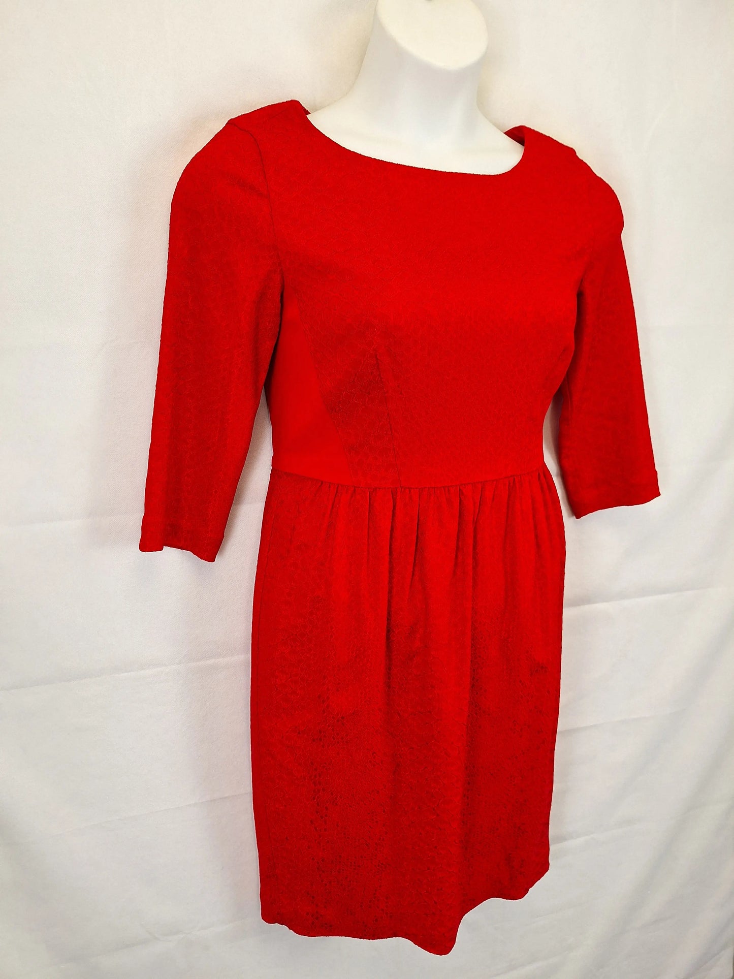 Ted Baker Tailored Jacquard Gathered Midi Dress Size M by SwapUp-Online Second Hand Store-Online Thrift Store