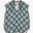 Trenery Navy Tiled Geo Casual Top Size S by SwapUp-Online Second Hand Store-Online Thrift Store