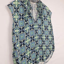 Trenery Navy Tiled Geo Casual Top Size S by SwapUp-Online Second Hand Store-Online Thrift Store