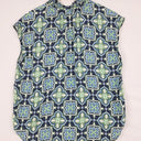 Trenery Navy Tiled Geo Casual Top Size S by SwapUp-Online Second Hand Store-Online Thrift Store