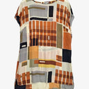 Veronika Maine Brown Hues Silk Long Top Size 16 by SwapUp-Online Second Hand Store-Online Thrift Store