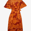 Veronika Maine Tropical Belted Flared Sleeve MIdi Dress Size 10 by SwapUp-Online Second Hand Store-Online Thrift Store