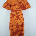 Veronika Maine Tropical Belted Flared Sleeve MIdi Dress Size 10 by SwapUp-Online Second Hand Store-Online Thrift Store