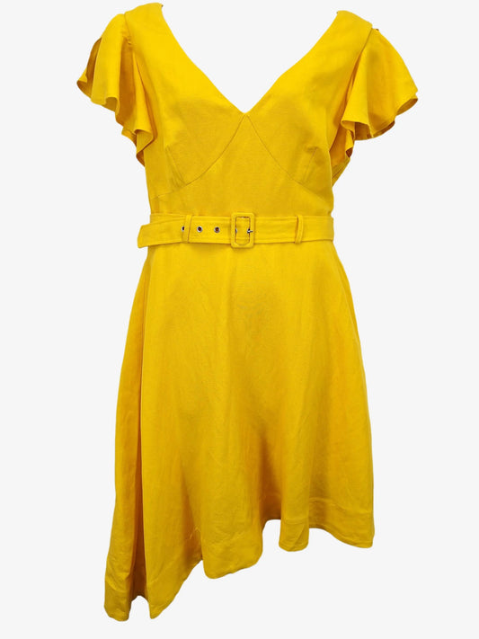 Wayne Cooper Limoncello Ruffle Midi Dress Size 16 by SwapUp-Online Second Hand Store-Online Thrift Store