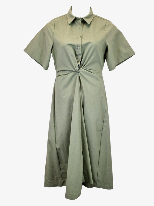 Willa Sage Draped Shirt Maxi Dress Size 12 by SwapUp-Online Second Hand Store-Online Thrift Store