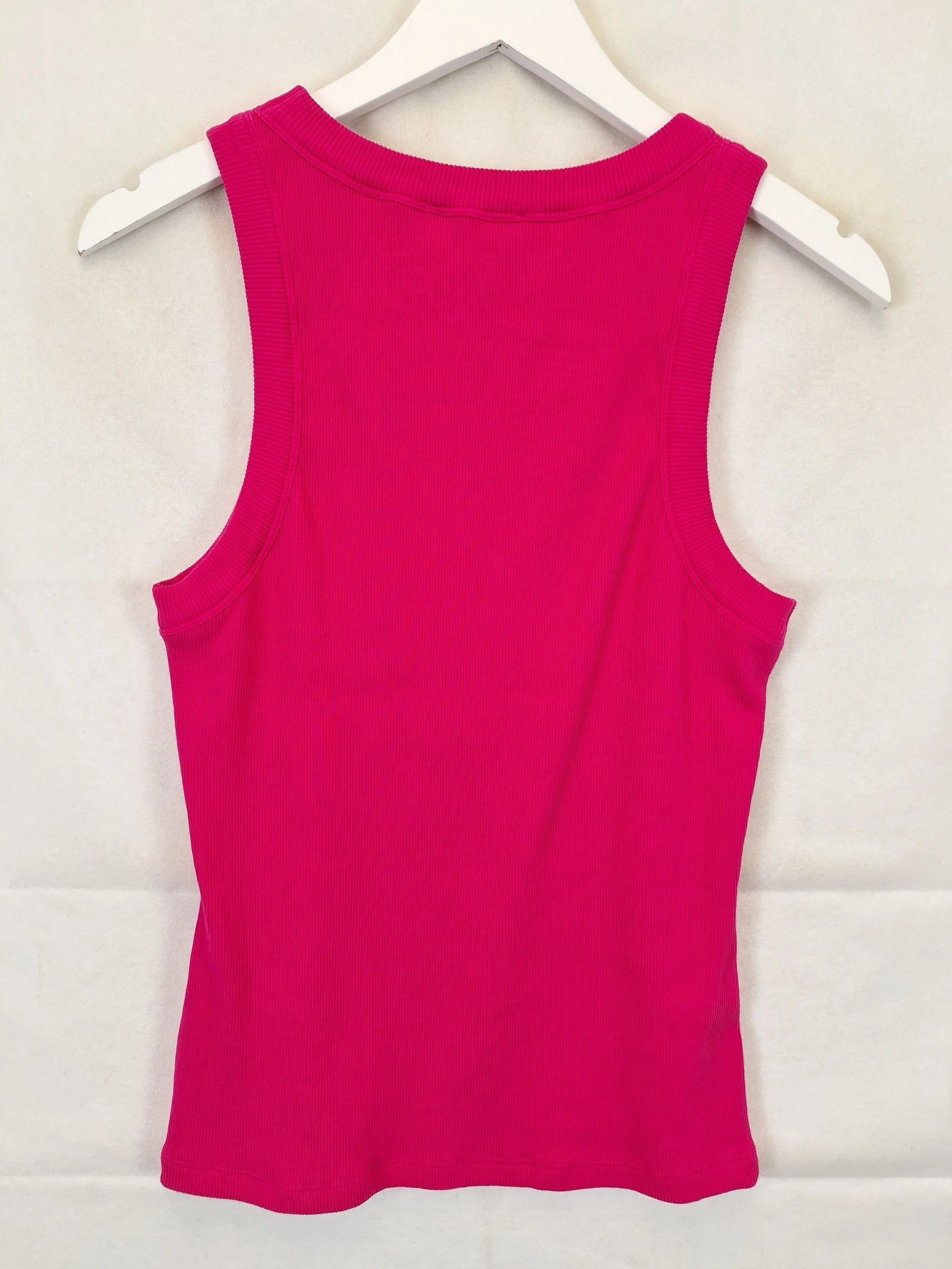 Witchery Fuchsia Ribbed Singlet Top Size L by SwapUp-Online Second Hand Store-Online Thrift Store