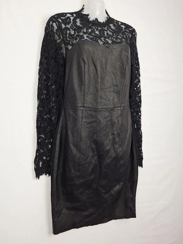 Witchery Lace & Leather Midi Dress Size 10 by SwapUp-Online Second Hand Store-Online Thrift Store
