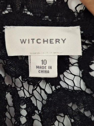 Witchery Lace & Leather Midi Dress Size 10 by SwapUp-Online Second Hand Store-Online Thrift Store