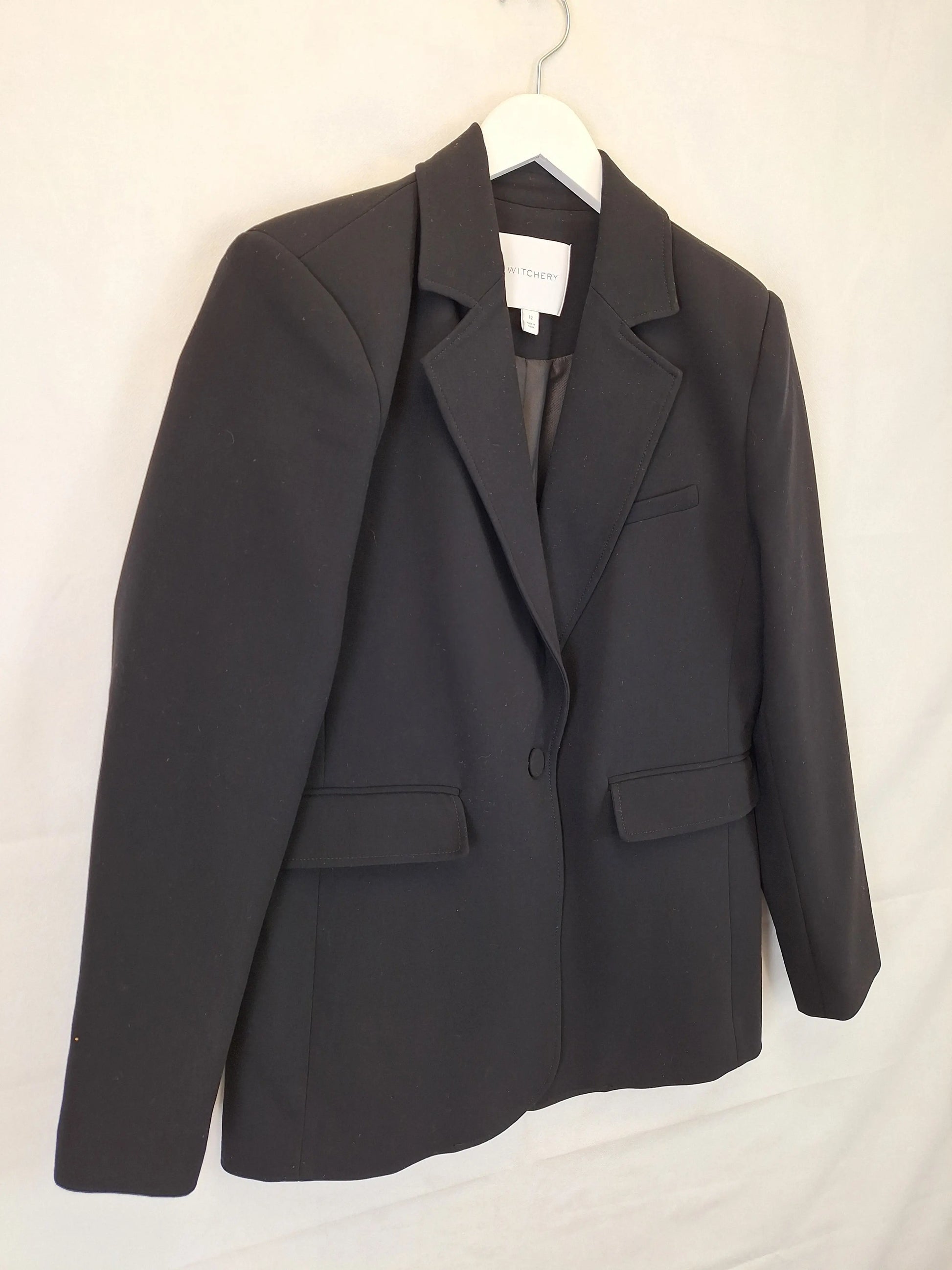 Witchery Lined Thick Single Breasted Blazer Size 12 by SwapUp-Online Second Hand Store-Online Thrift Store