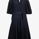 Witchery Navy Broderie Belted Shirt Midi Dress Size 12 by SwapUp-Online Second Hand Store-Online Thrift Store
