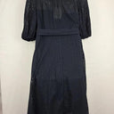 Witchery Navy Broderie Belted Shirt Midi Dress Size 12 by SwapUp-Online Second Hand Store-Online Thrift Store