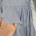 Witchery Navy Pinstriped Adjustable Waist Mini Dress Size 8 by SwapUp-Online Second Hand Store-Online Thrift Store