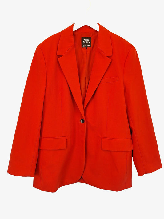 Zara Crimson Basic Longline Blazer Size L by SwapUp-Online Second Hand Store-Online Thrift Store