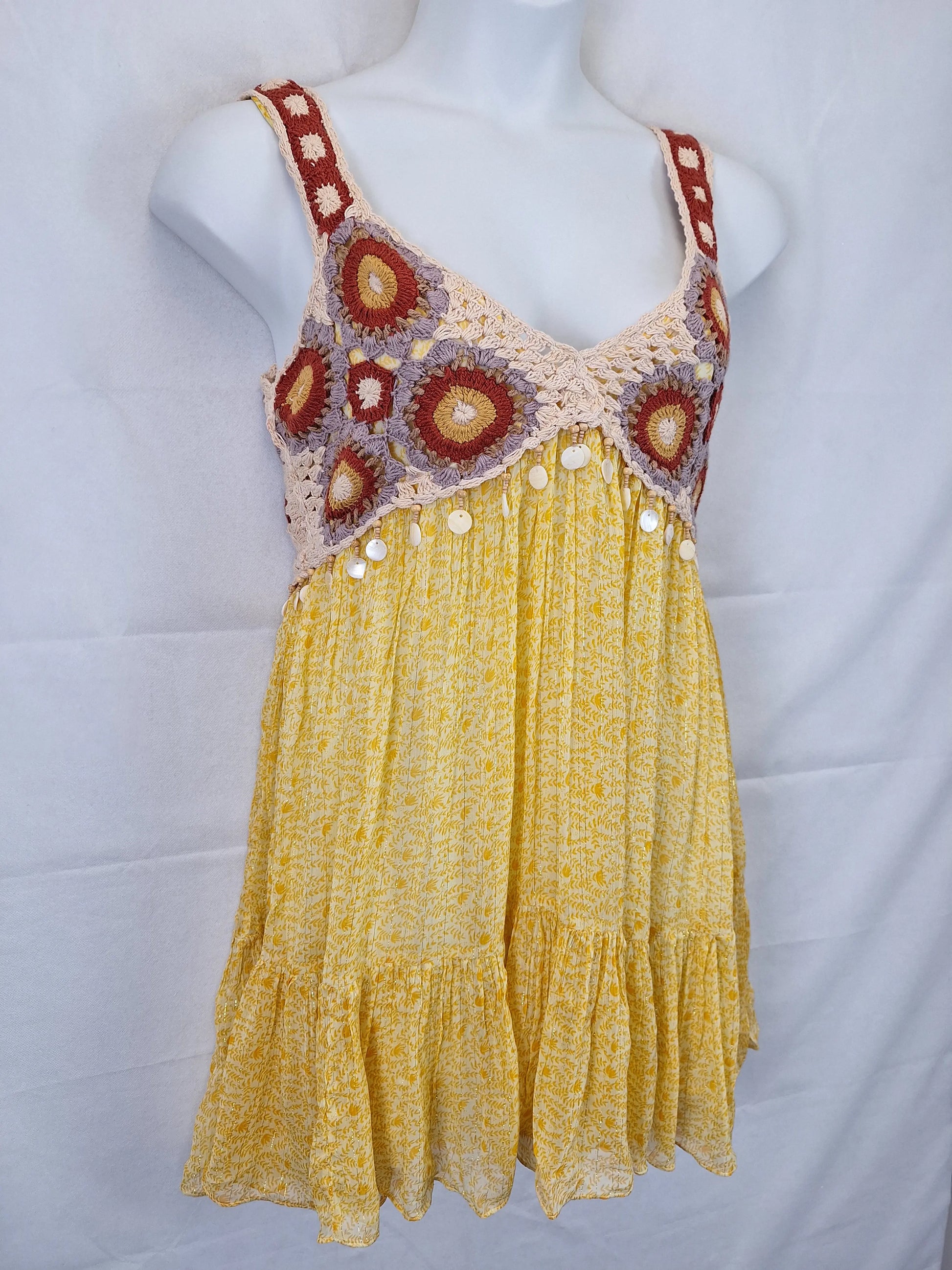 Zara Sun Goddess Gathered Mini Dress Size L by SwapUp-Online Second Hand Store-Online Thrift Store
