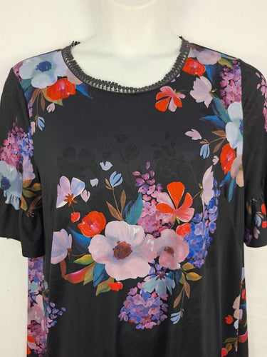 Leona Edmiston Hand Painted Floral Midi Dress Size 16 by SwapUp-Online Second Hand Store-Online Thrift Store