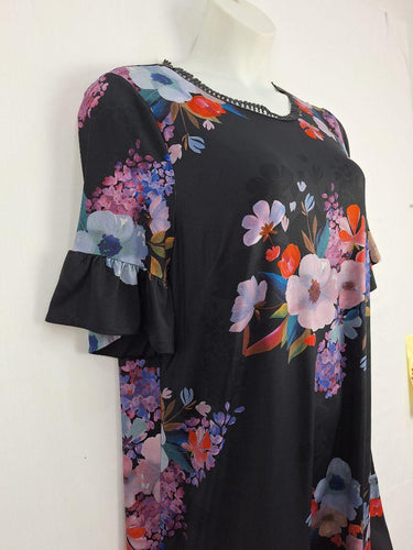 Leona Edmiston Hand Painted Floral Midi Dress Size 16 by SwapUp-Online Second Hand Store-Online Thrift Store