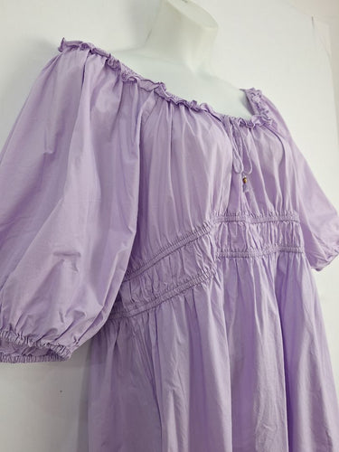 Bohemian Traders Lavender Puff Sleeve Maxi Dress Size XXXXL by SwapUp-Online Second Hand Store-Online Thrift Store