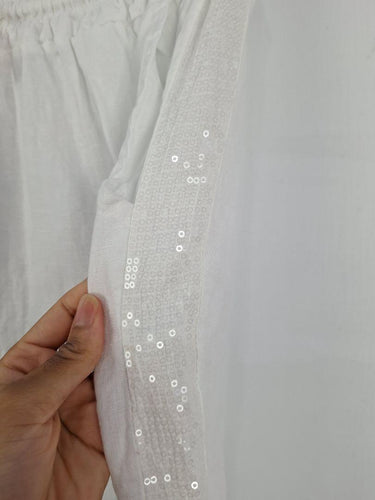 Rosa Sera Dove Side Sequins Pants Size S by SwapUp-Online Second Hand Store-Online Thrift Store