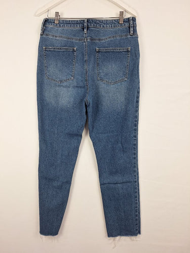 Mister Zimi Frayed Mid Blue Denim Cropped Jeans Size 14 by SwapUp-Online Second Hand Store-Online Thrift Store