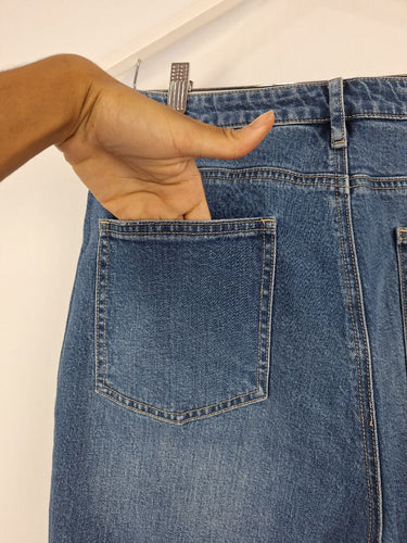 Mister Zimi Frayed Mid Blue Denim Cropped Jeans Size 14 by SwapUp-Online Second Hand Store-Online Thrift Store