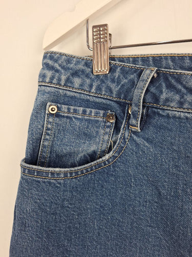 Mister Zimi Frayed Mid Blue Denim Cropped Jeans Size 14 by SwapUp-Online Second Hand Store-Online Thrift Store
