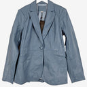 Once Was Vega Elastic Back Single Breasted Leather Blazer Size 12 by SwapUp-Online Second Hand Store-Online Thrift Store
