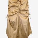 Willa Gathered Tan Scooped Midi Skirt Size 14 by SwapUp-Online Second Hand Store-Online Thrift Store