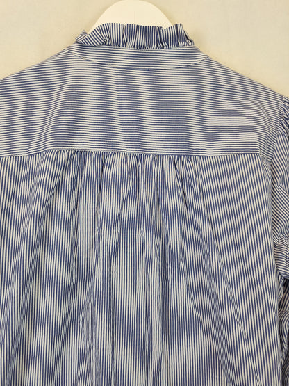 Witchery Striped Frill Work Shirt Size 10 by SwapUp-Online Second Hand Store-Online Thrift Store