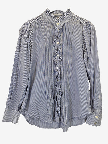 Witchery Striped Frill Work Shirt Size 10 by SwapUp-Online Second Hand Store-Online Thrift Store