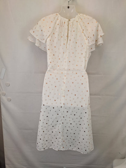 Veronika Maine Metallic Spot Flutter Sleeve Midi Dress Size 10 by SwapUp-Online Second Hand Store-Online Thrift Store