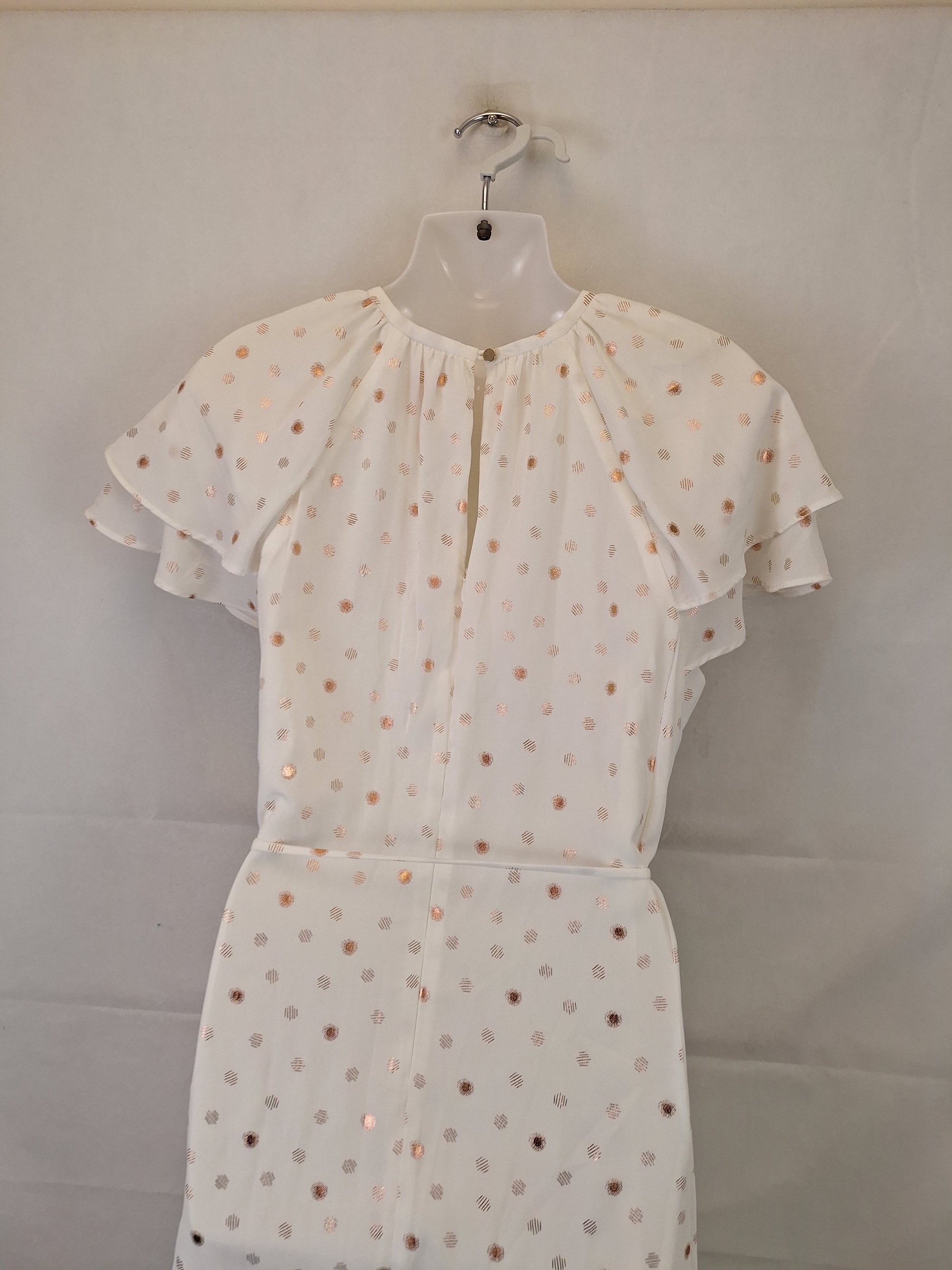 Veronika Maine Metallic Spot Flutter Sleeve Midi Dress Size 10 by SwapUp-Online Second Hand Store-Online Thrift Store