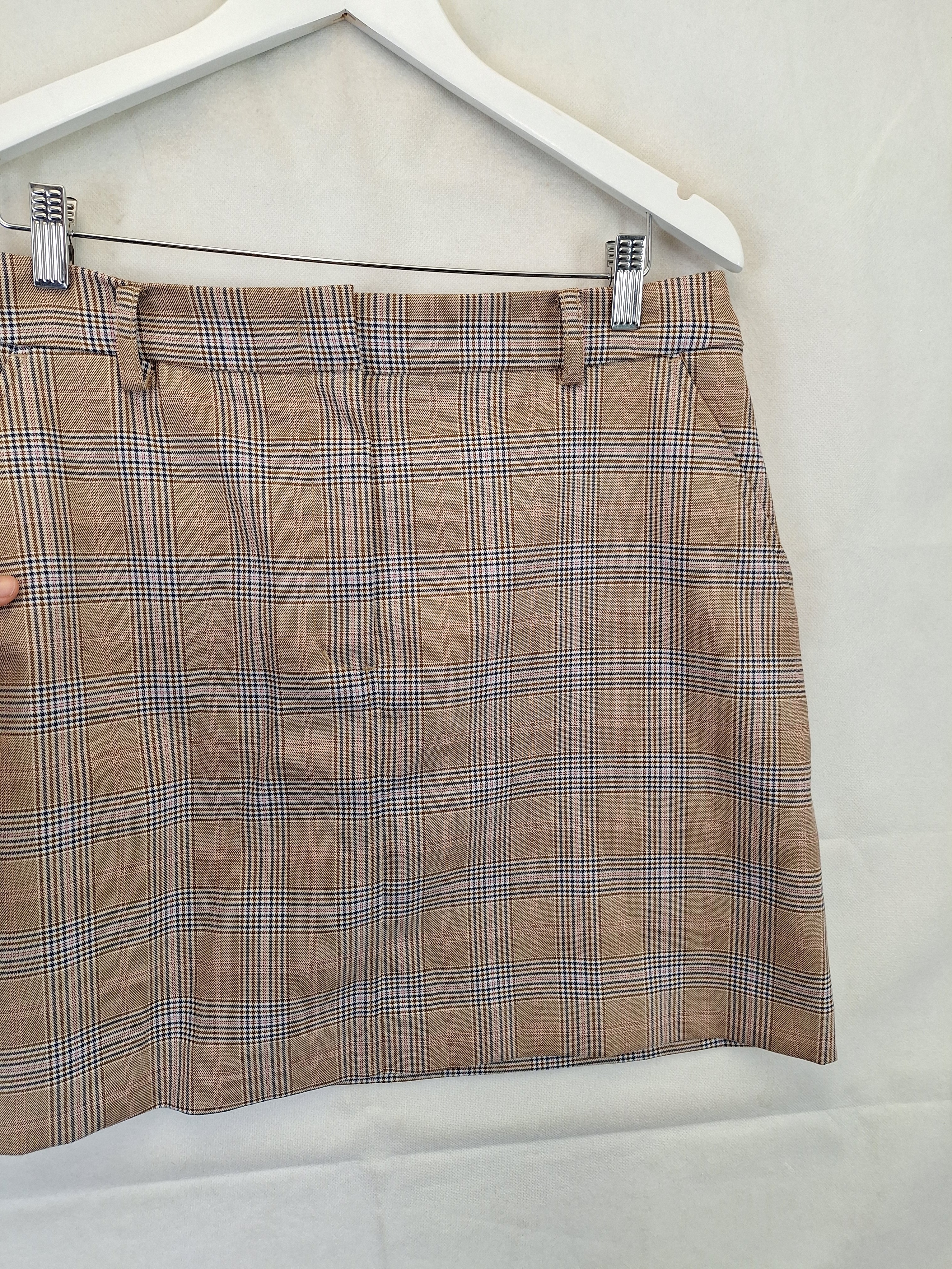 A line mini skirt check best sale