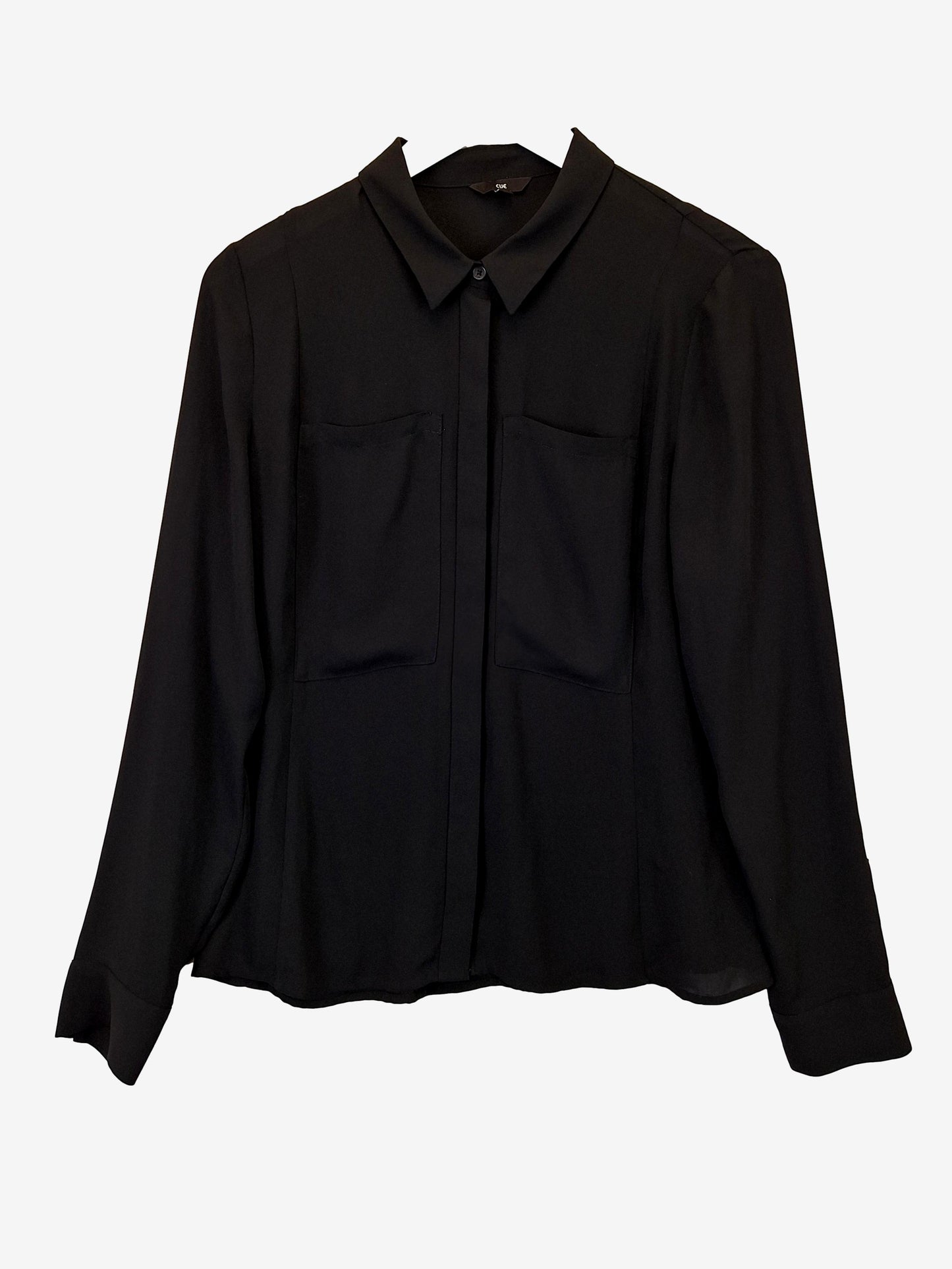 Cue Sleek Collared Sheer Shirt Size 10 by SwapUp-Online Second Hand Store-Online Thrift Store