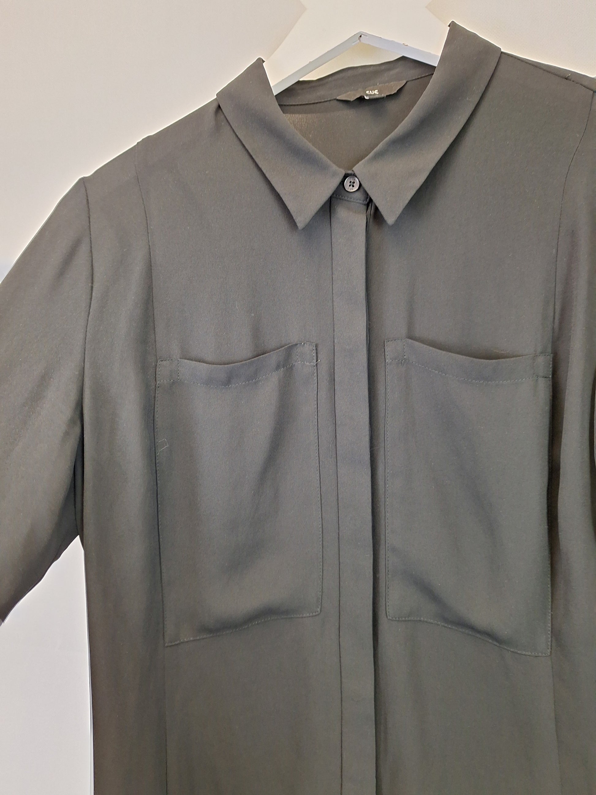 Cue Sleek Collared Sheer Shirt Size 10 by SwapUp-Online Second Hand Store-Online Thrift Store