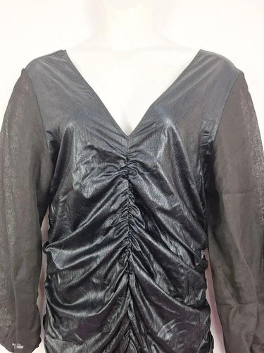 11 Honore Black Shimmer Ruched Dress Size XXXL by SwapUp-Online Second Hand Store-Online Thrift Store