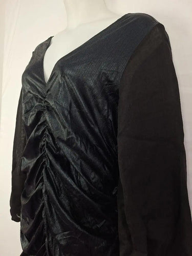 11 Honore Black Shimmer Ruched Dress Size XXXL by SwapUp-Online Second Hand Store-Online Thrift Store
