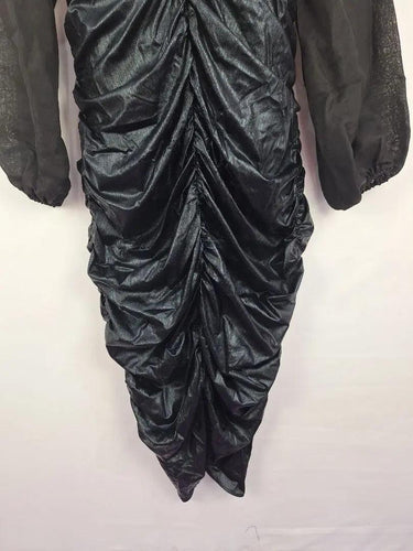11 Honore Black Shimmer Ruched Dress Size XXXL by SwapUp-Online Second Hand Store-Online Thrift Store